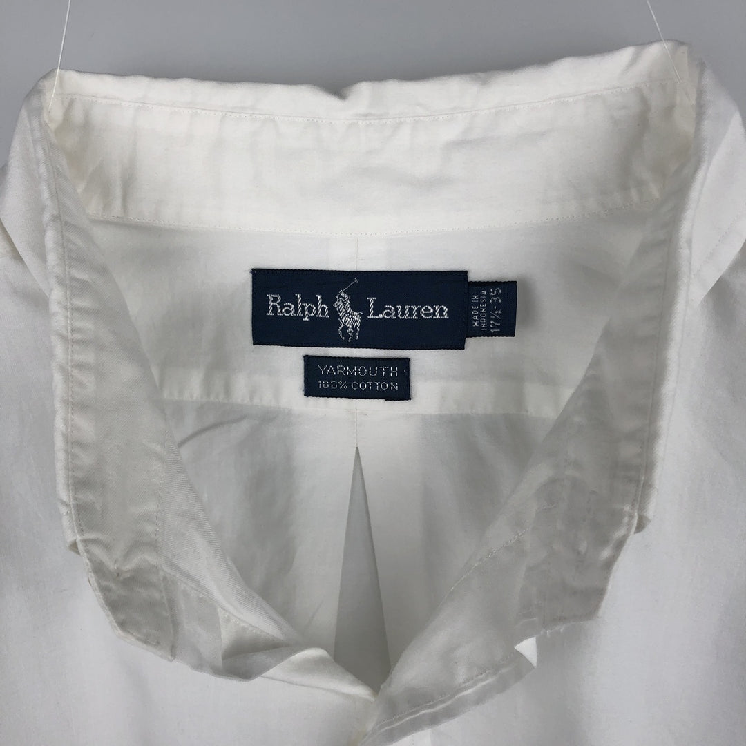 Ralph Lauren YARMOUTH long sleeve button down shirt, men's XL size cotton white type Vintage Second Hand