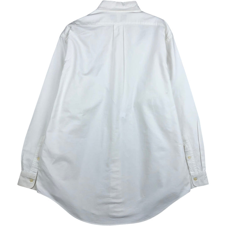 Ralph Lauren YARMOUTH long sleeve button down shirt, men's size L cotton white type Vintage Second Hand