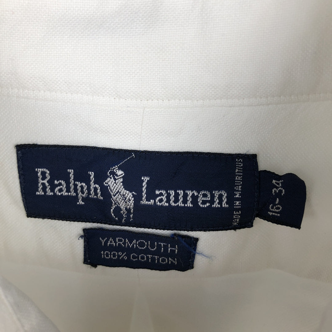 Ralph Lauren YARMOUTH long sleeve button down shirt, men's size L cotton white type Vintage Second Hand
