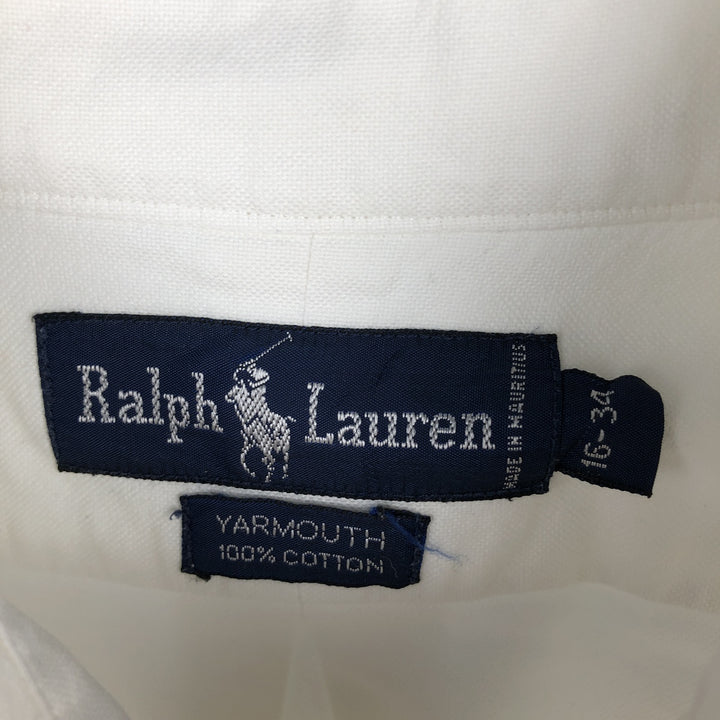 Ralph Lauren YARMOUTH long sleeve button down shirt, men's size L cotton white type Vintage Second Hand