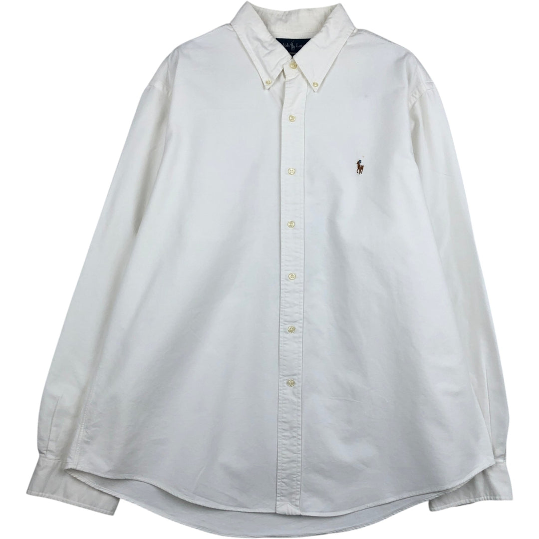 Ralph Lauren Custom Fit Long Sleeve Button Down Shirt Men's XXL cotton white type Vintage Second Hand