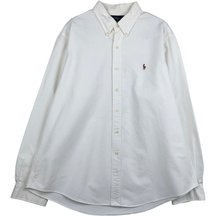 Ralph Lauren Custom Fit Long Sleeve Button Down Shirt Men's XXL cotton white type Vintage Second Hand