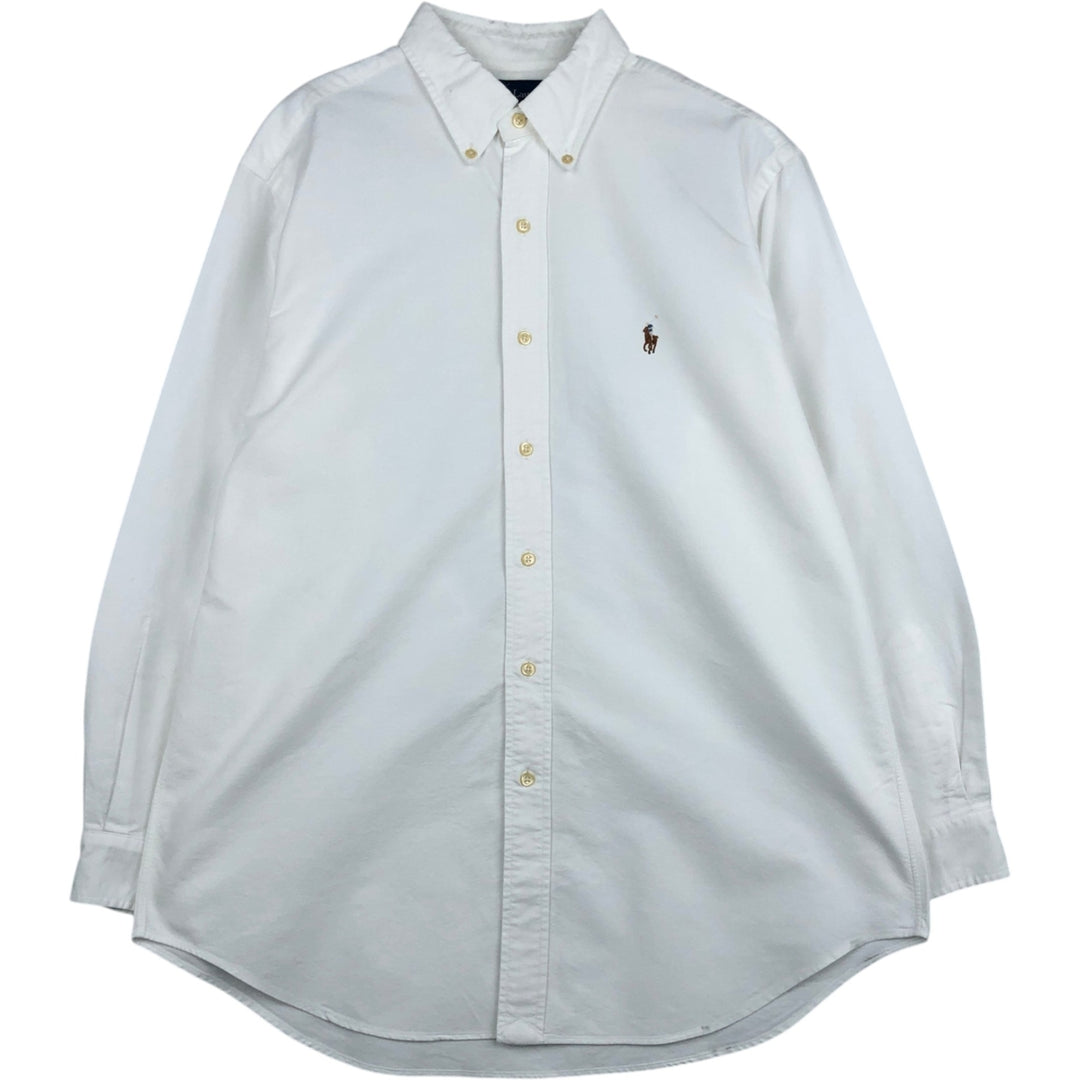 Ralph Lauren Classic Fit Long Sleeve Button Down Shirt, Men's Size L cotton white type Vintage Second Hand
