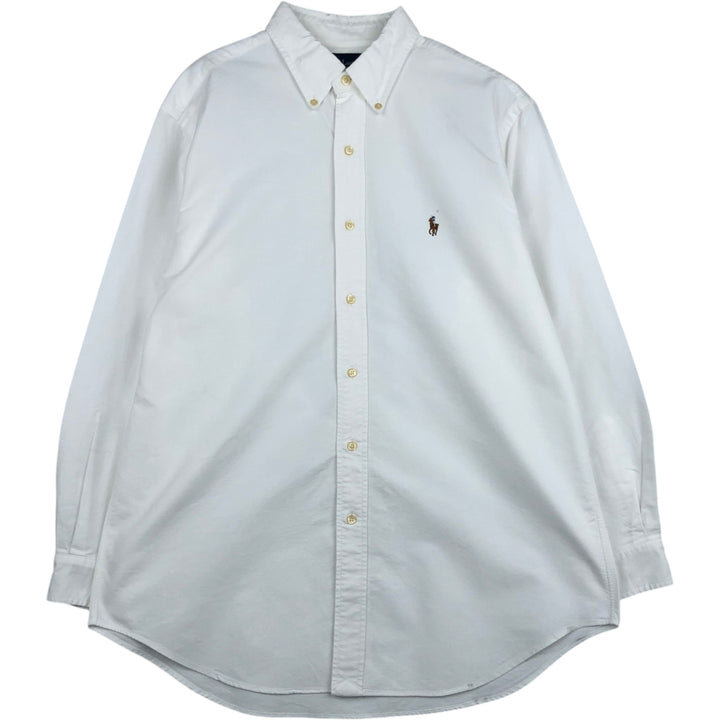 Ralph Lauren Classic Fit Long Sleeve Button Down Shirt, Men's Size L cotton white type Vintage Second Hand