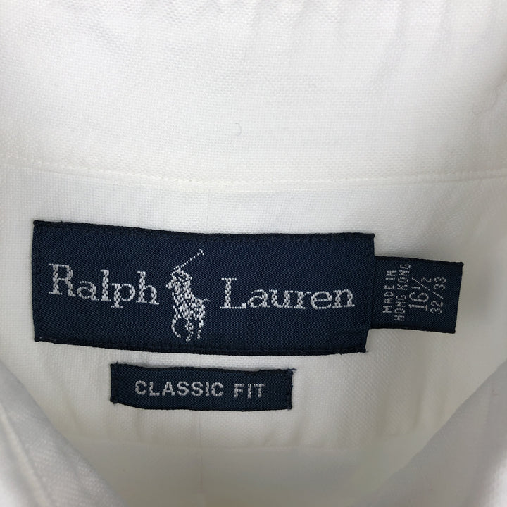 Ralph Lauren Classic Fit Long Sleeve Button Down Shirt, Men's Size L cotton white type Vintage Second Hand