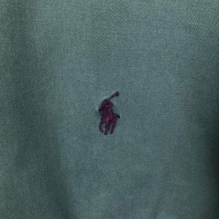 Ralph Lauren BLAKE long sleeve button down shirt, men's size L cotton green type Vintage Second Hand