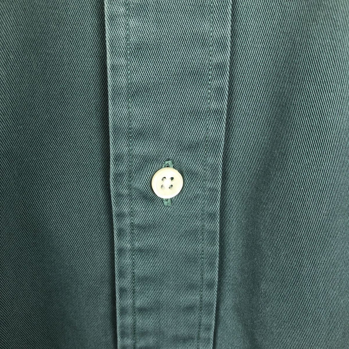 Ralph Lauren BLAKE long sleeve button down shirt, men's size L cotton green type Vintage Second Hand