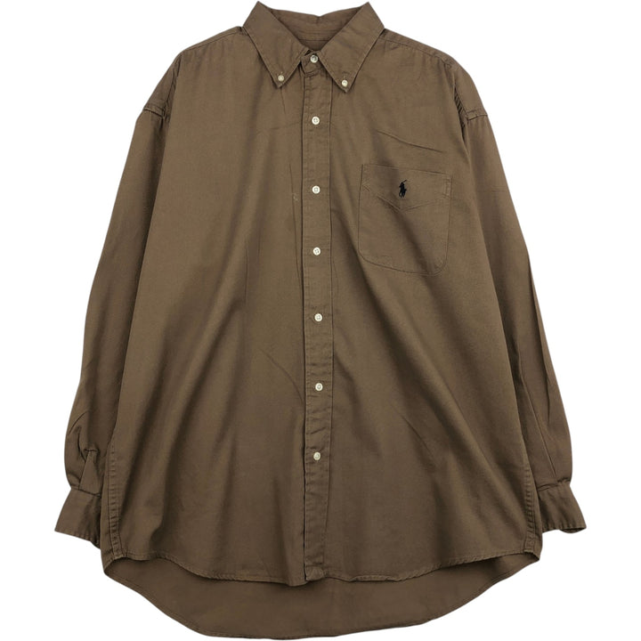 Ralph Lauren BLAKE long sleeve button down shirt, men's XL size cotton brown type Vintage Second Hand