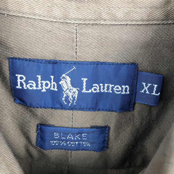 Ralph Lauren BLAKE long sleeve button down shirt, men's XL size cotton brown type Vintage Second Hand