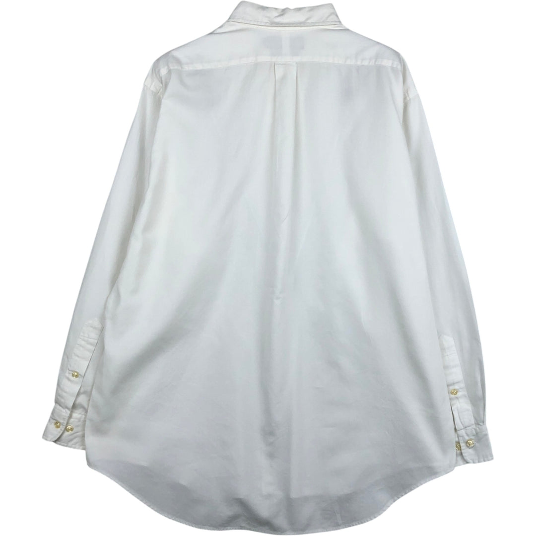 Ralph Lauren YARMOUTH long sleeve button down shirt, men's size L cotton white type Vintage Second Hand