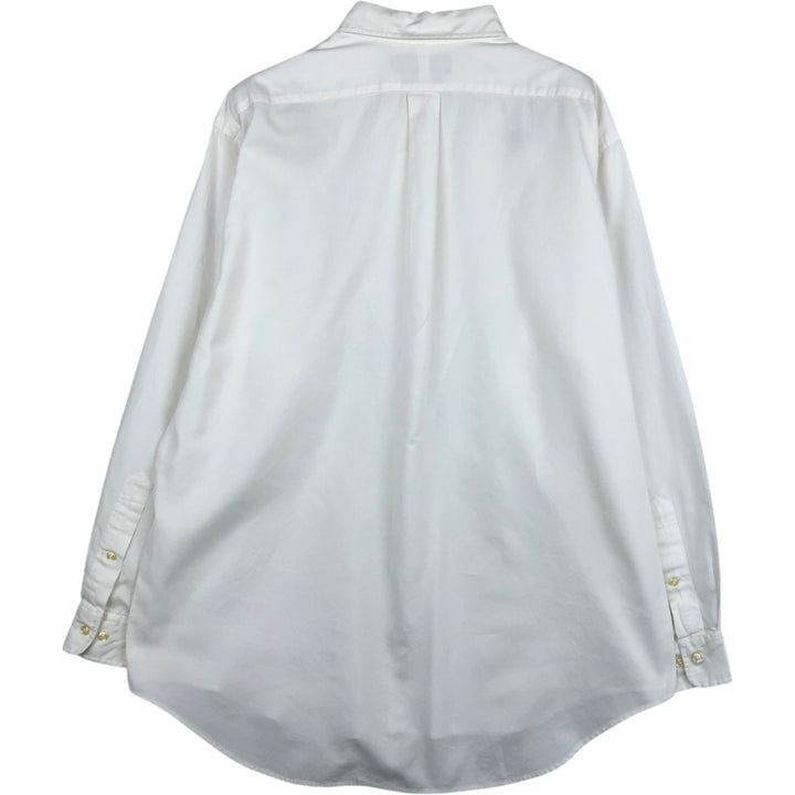 Ralph Lauren YARMOUTH long sleeve button down shirt, men's size L cotton white type Vintage Second Hand