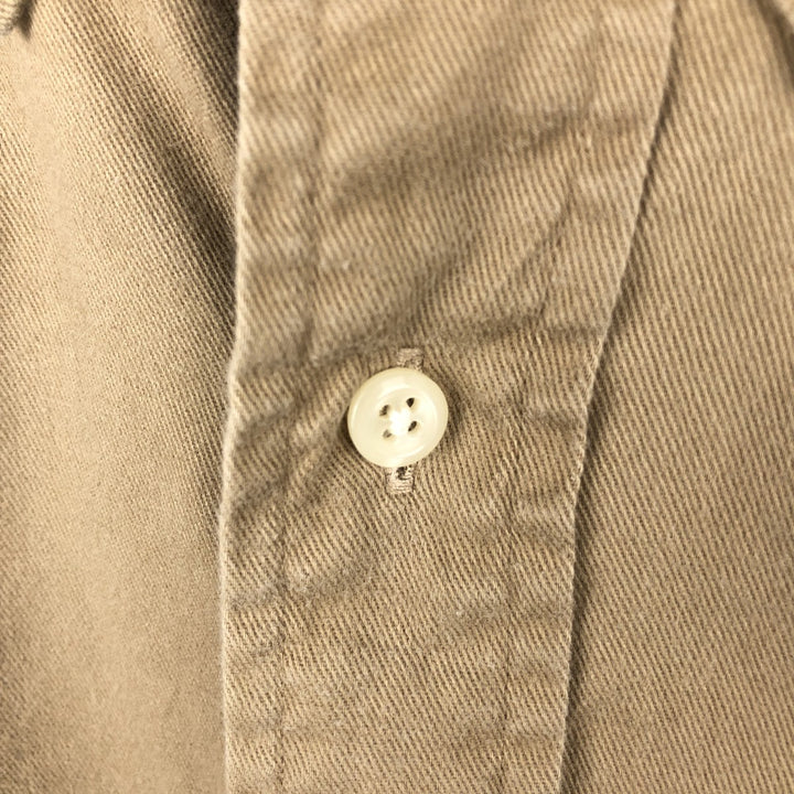 Ralph Lauren long sleeve button down shirt, men's size L cotton brown type Vintage Second Hand