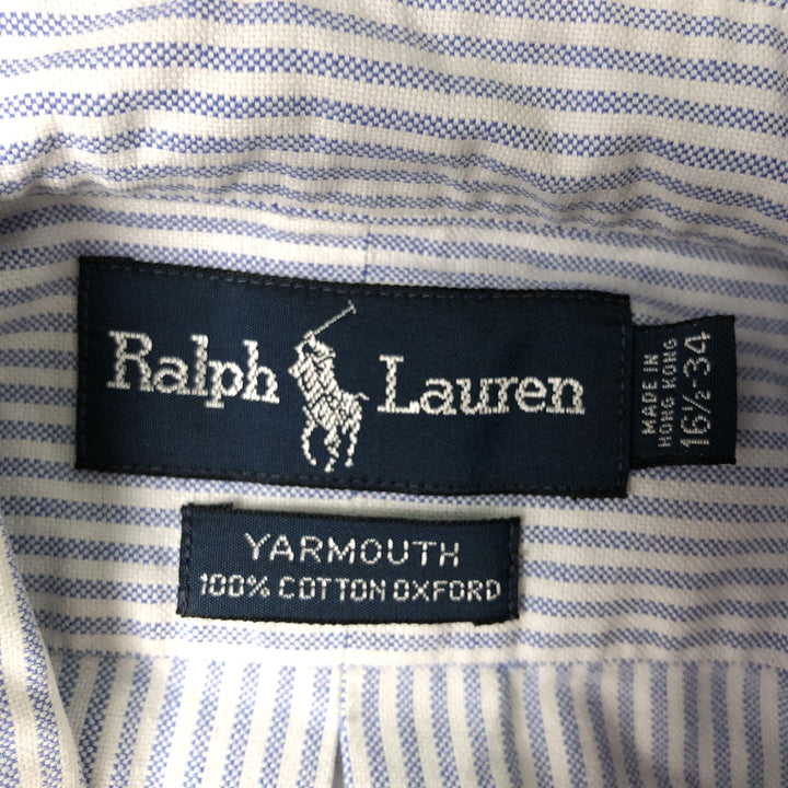 Ralph Lauren YARMOUTH Long Sleeve Button-Down Striped Shirt, Men's Size L cotton white type Vintage Second Hand