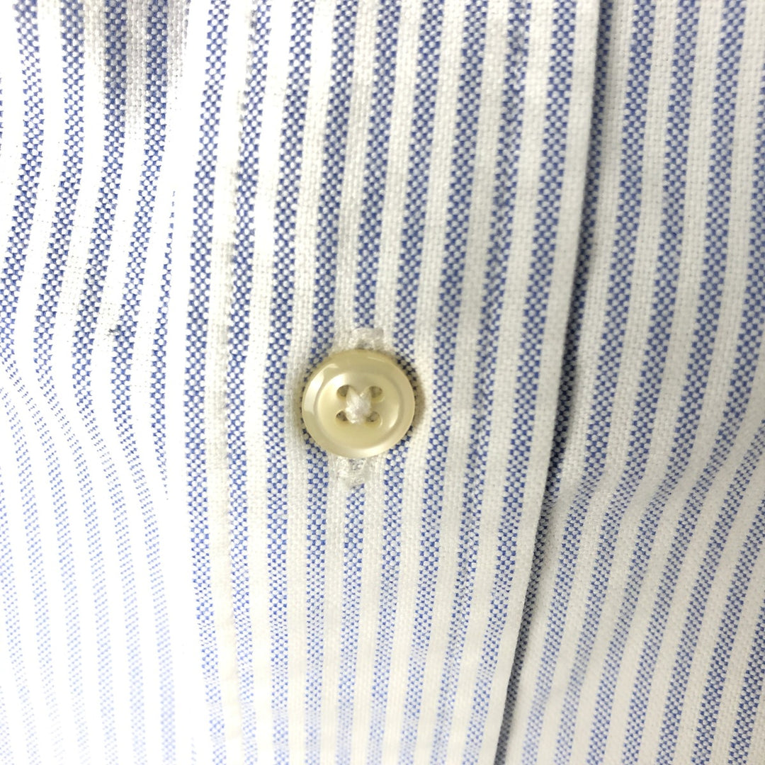 Ralph Lauren YARMOUTH Long Sleeve Button-Down Striped Shirt, Men's Size L cotton white type Vintage Second Hand
