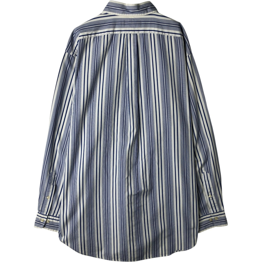 Ralph Lauren Classic Fit Multi-Stripe Long Sleeve Button-Down Striped Shirt, Men's Size L cotton white type Vintage Second Hand