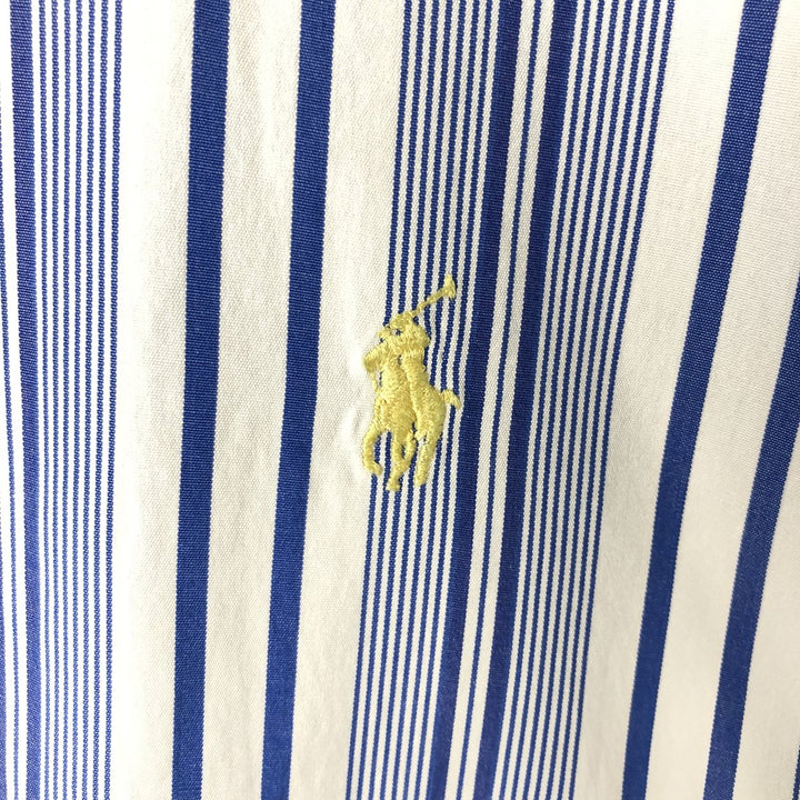Ralph Lauren Classic Fit Multi-Stripe Long Sleeve Button-Down Striped Shirt, Men's Size L cotton white type Vintage Second Hand