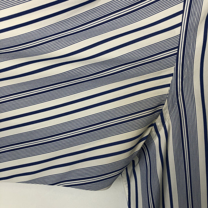 Ralph Lauren Classic Fit Multi-Stripe Long Sleeve Button-Down Striped Shirt, Men's Size L cotton white type Vintage Second Hand