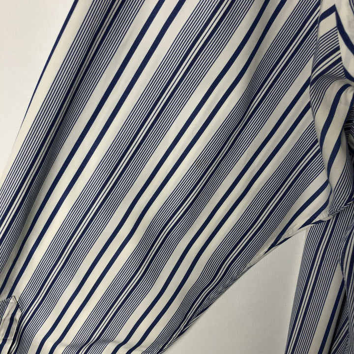 Ralph Lauren Classic Fit Multi-Stripe Long Sleeve Button-Down Striped Shirt, Men's Size L cotton white type Vintage Second Hand
