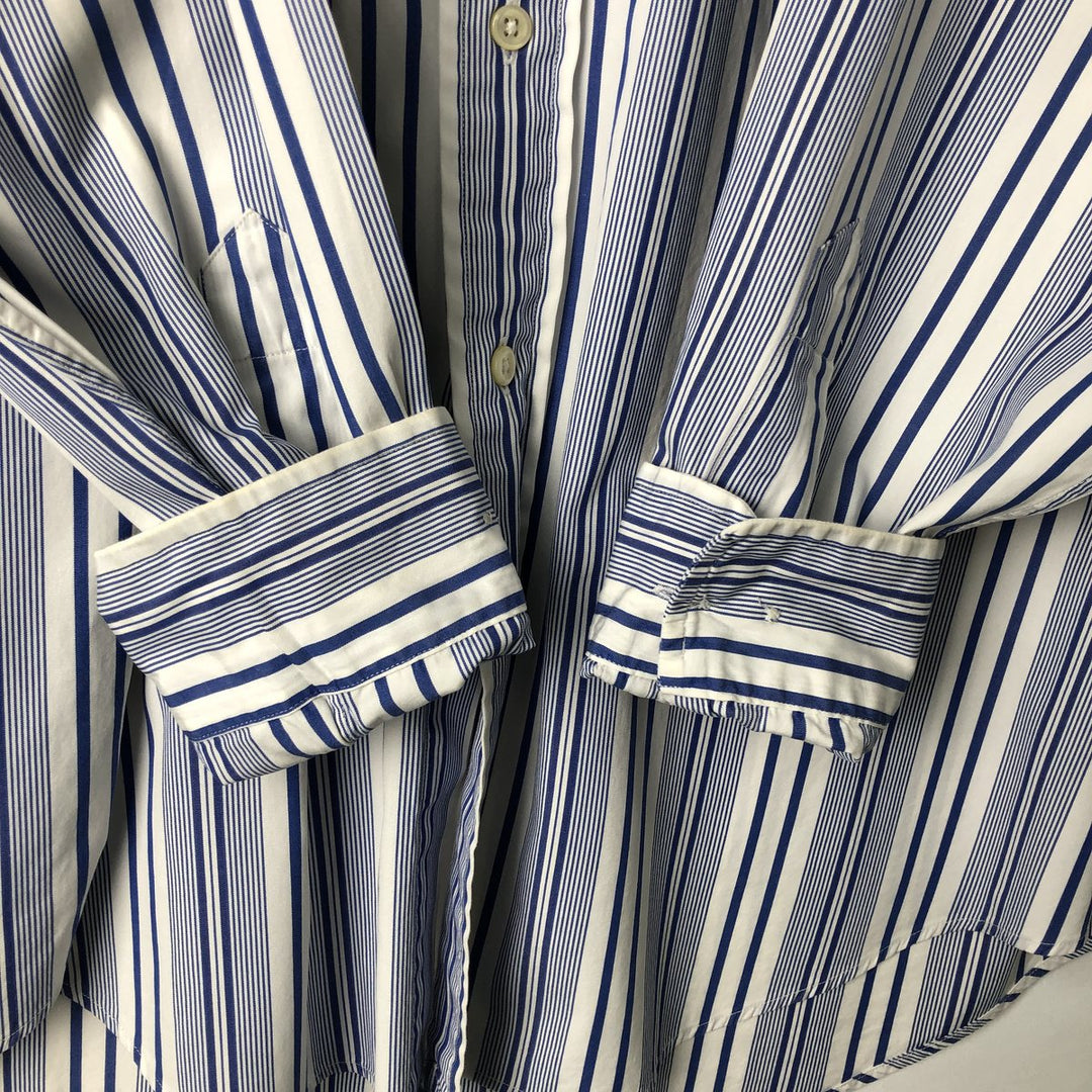 Ralph Lauren Classic Fit Multi-Stripe Long Sleeve Button-Down Striped Shirt, Men's Size L cotton white type Vintage Second Hand