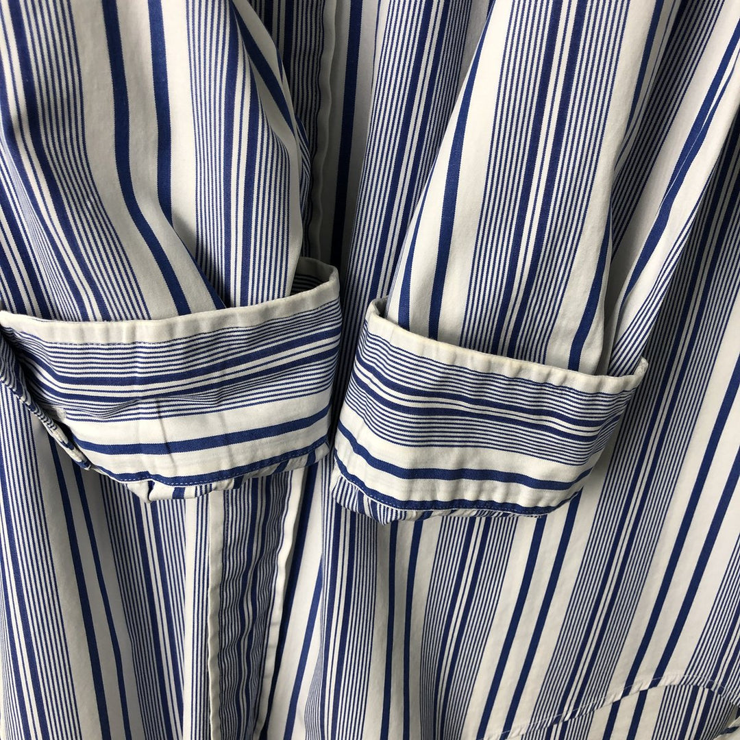 Ralph Lauren Classic Fit Multi-Stripe Long Sleeve Button-Down Striped Shirt, Men's Size L cotton white type Vintage Second Hand
