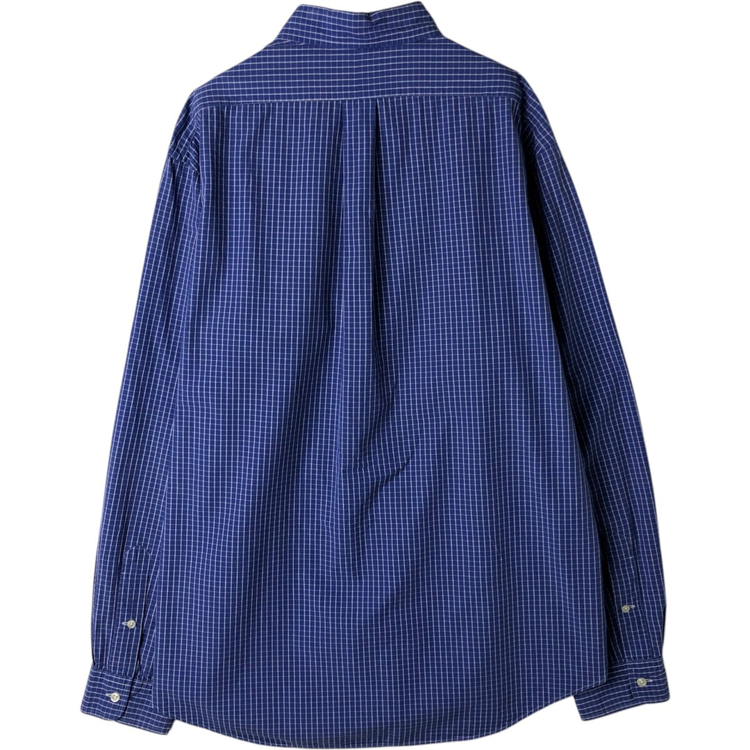 Ralph Lauren CUSTOM FIT long sleeve button down check shirt men's XL size cotton blue type Vintage Second Hand