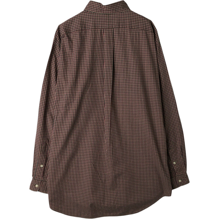 Ralph Lauren Classic Fit Long Sleeve Button Down Check Shirt Men's Size L cotton Khaki type Vintage Second Hand