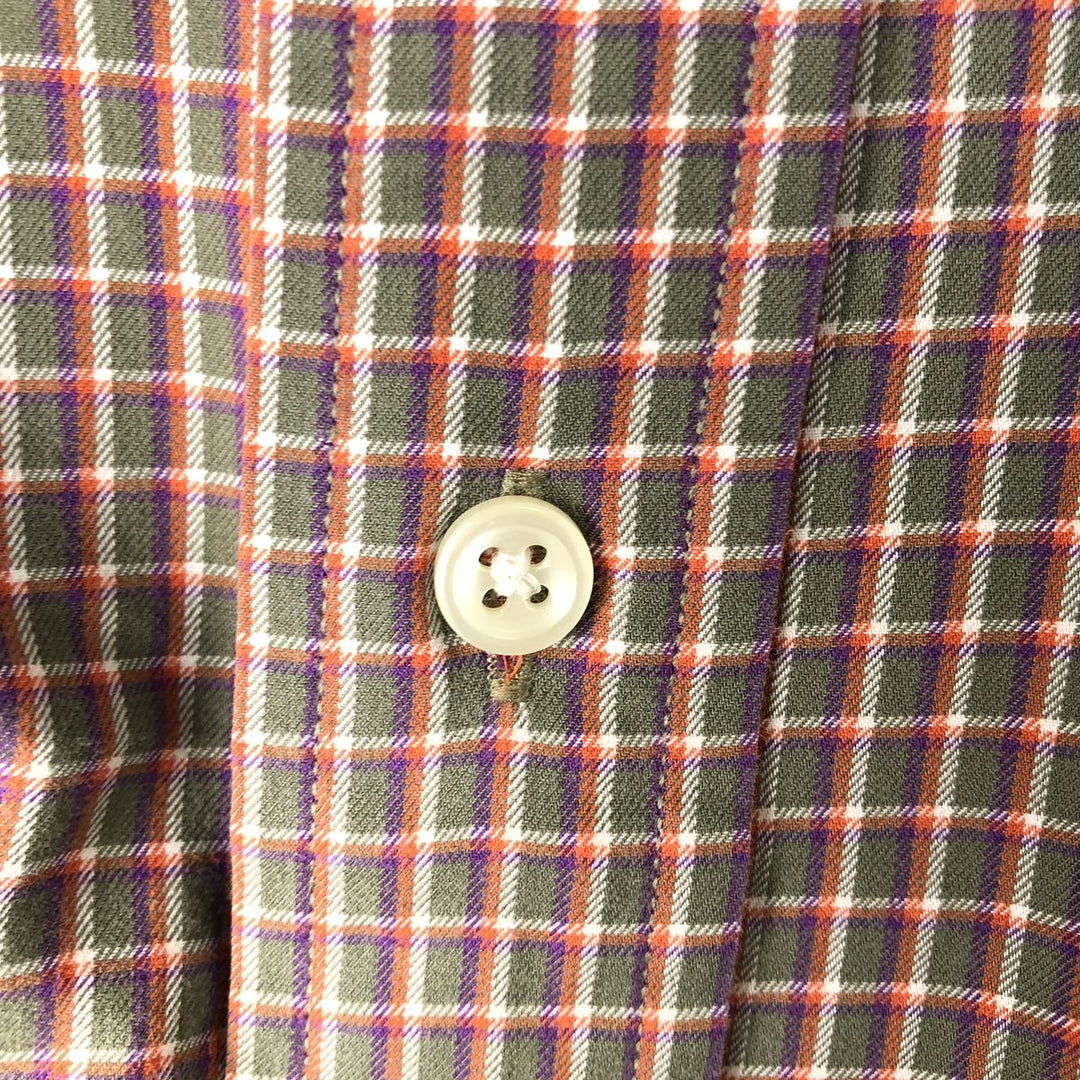Ralph Lauren Classic Fit Long Sleeve Button Down Check Shirt Men's Size L cotton Khaki type Vintage Second Hand