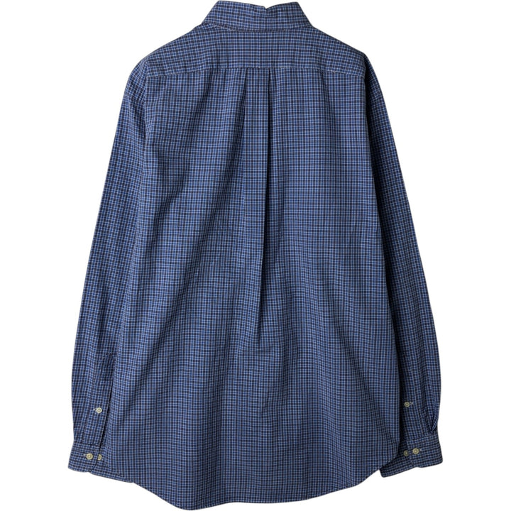 Ralph Lauren Classic Fit Long Sleeve Button Down Check Shirt Men's Size L cotton blue type Vintage Second Hand