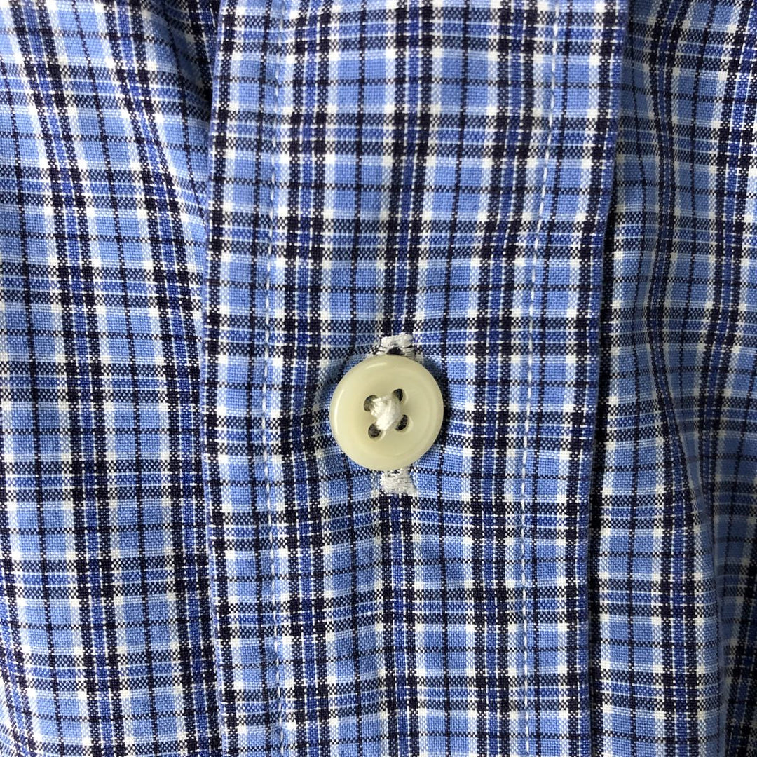 Ralph Lauren Classic Fit Long Sleeve Button Down Check Shirt Men's Size L cotton blue type Vintage Second Hand