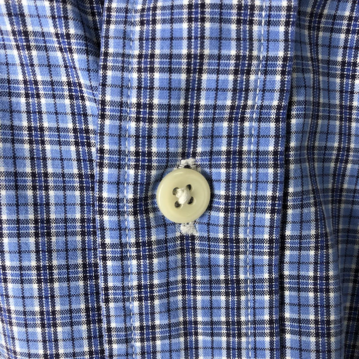 Ralph Lauren Classic Fit Long Sleeve Button Down Check Shirt Men's Size L cotton blue type Vintage Second Hand