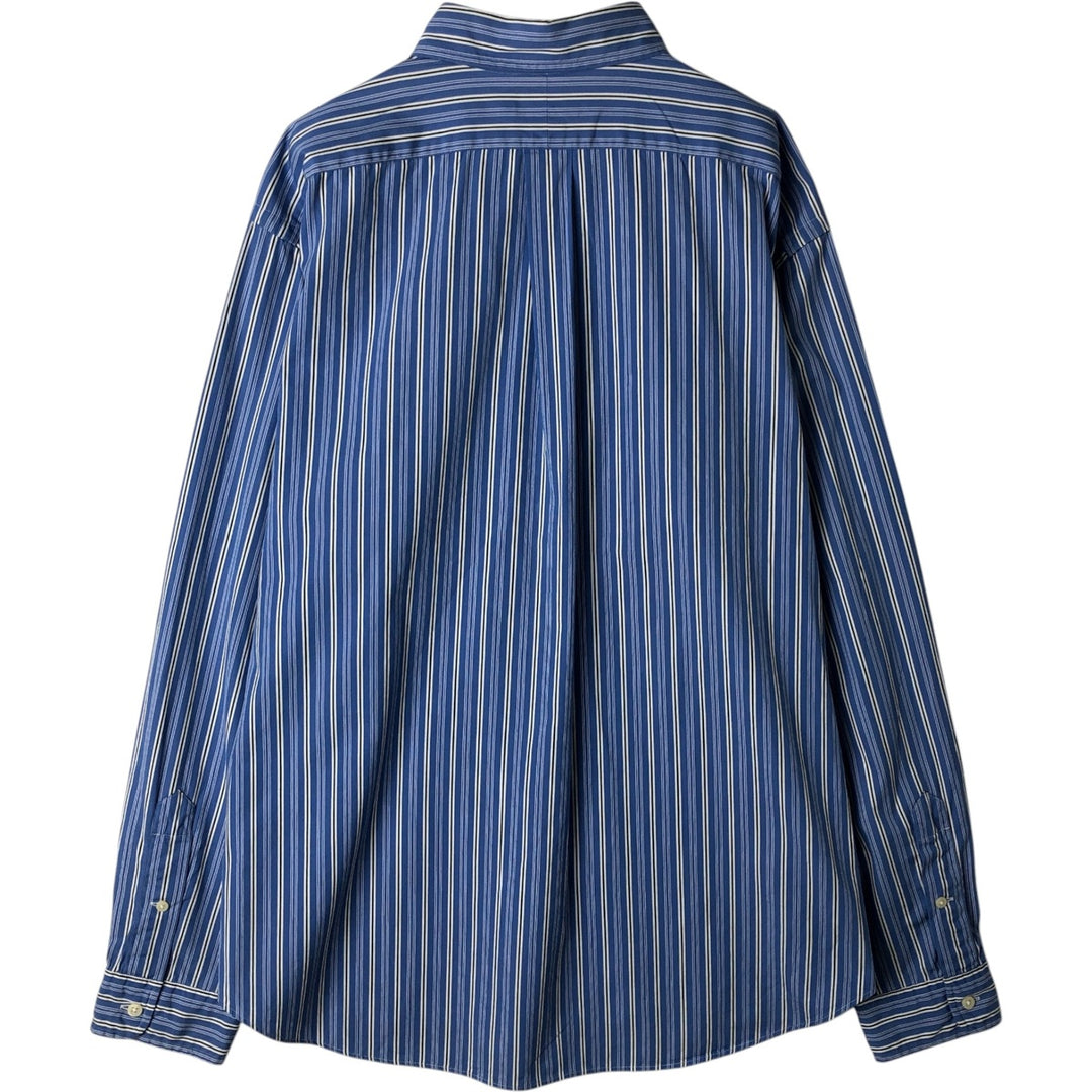 Ralph Lauren Classic Fit Multi-Stripe Long Sleeve Button-Down Striped Shirt, Men's XL cotton blue type Vintage Second Hand