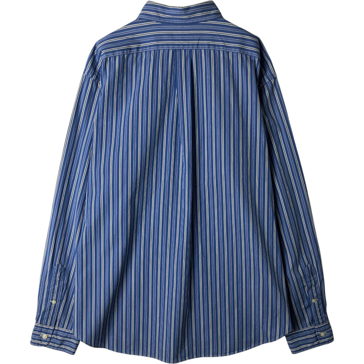 Ralph Lauren Classic Fit Multi-Stripe Long Sleeve Button-Down Striped Shirt, Men's XL cotton blue type Vintage Second Hand