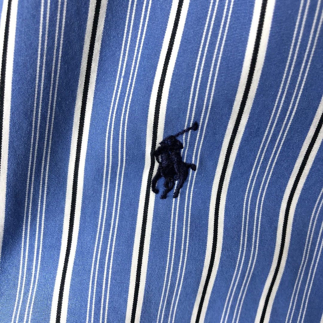 Ralph Lauren Classic Fit Multi-Stripe Long Sleeve Button-Down Striped Shirt, Men's XL cotton blue type Vintage Second Hand
