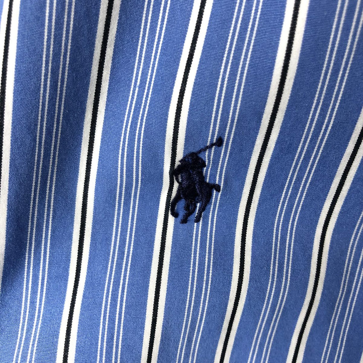 Ralph Lauren Classic Fit Multi-Stripe Long Sleeve Button-Down Striped Shirt, Men's XL cotton blue type Vintage Second Hand