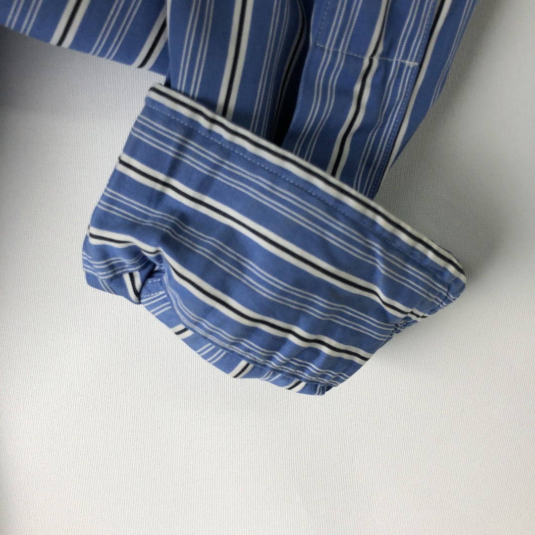 Ralph Lauren Classic Fit Multi-Stripe Long Sleeve Button-Down Striped Shirt, Men's XL cotton blue type Vintage Second Hand