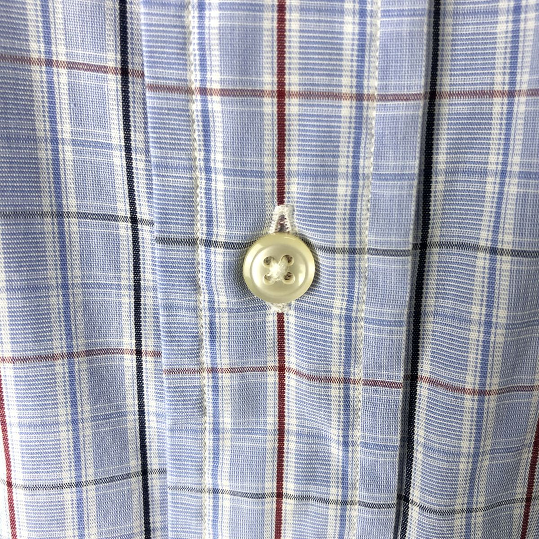 Ralph Lauren YARMOUTH Long Sleeve Button-Down Check Shirt, Men's Size L cotton Blue type light blue Vintage Second Hand