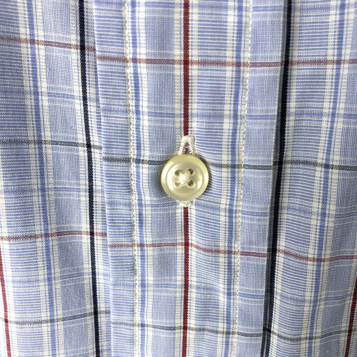 Ralph Lauren YARMOUTH Long Sleeve Button-Down Check Shirt, Men's Size L cotton Blue type light blue Vintage Second Hand