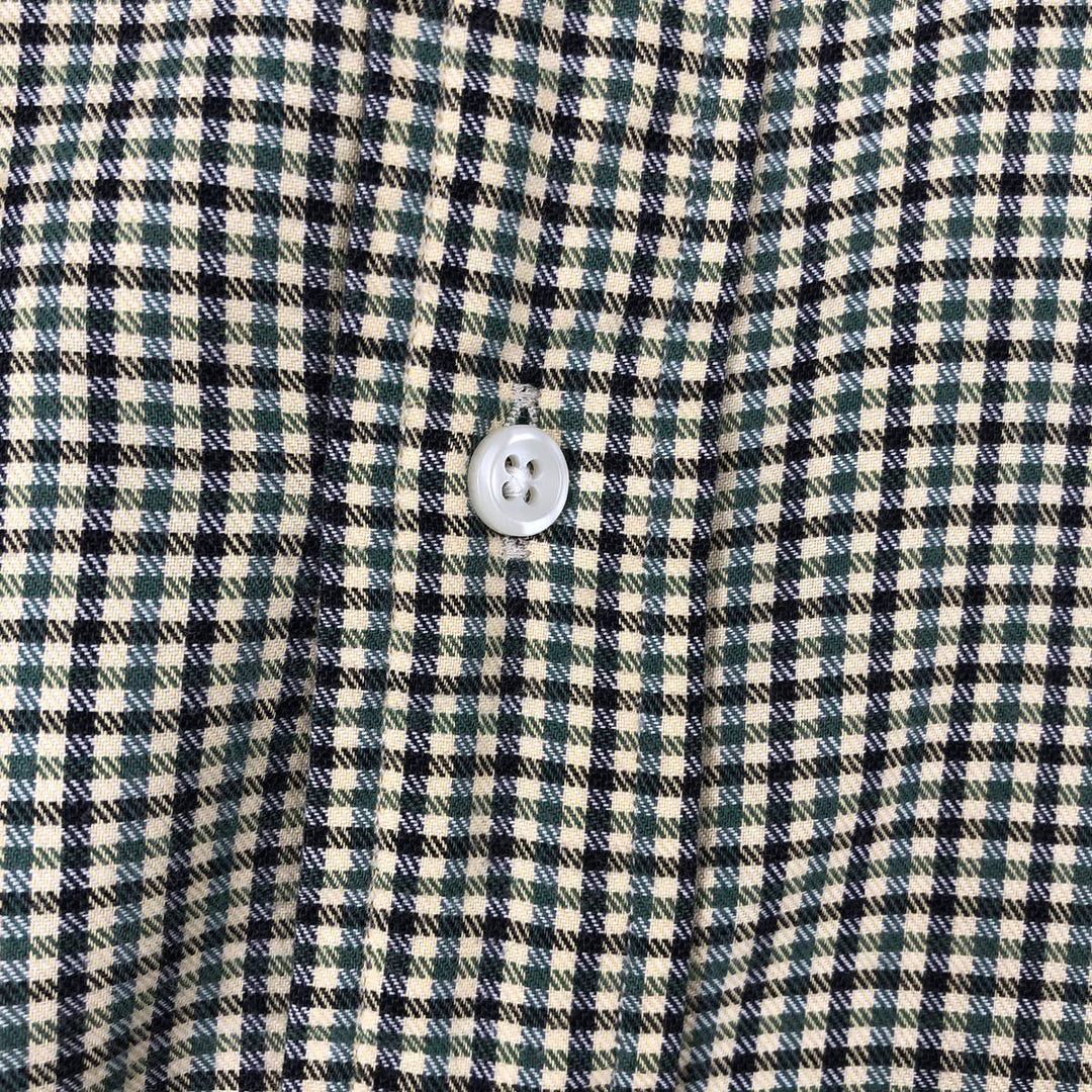 Ralph Lauren BLAIRE long sleeve button down check shirt, men's size L cotton lemon yellow Vintage Second Hand