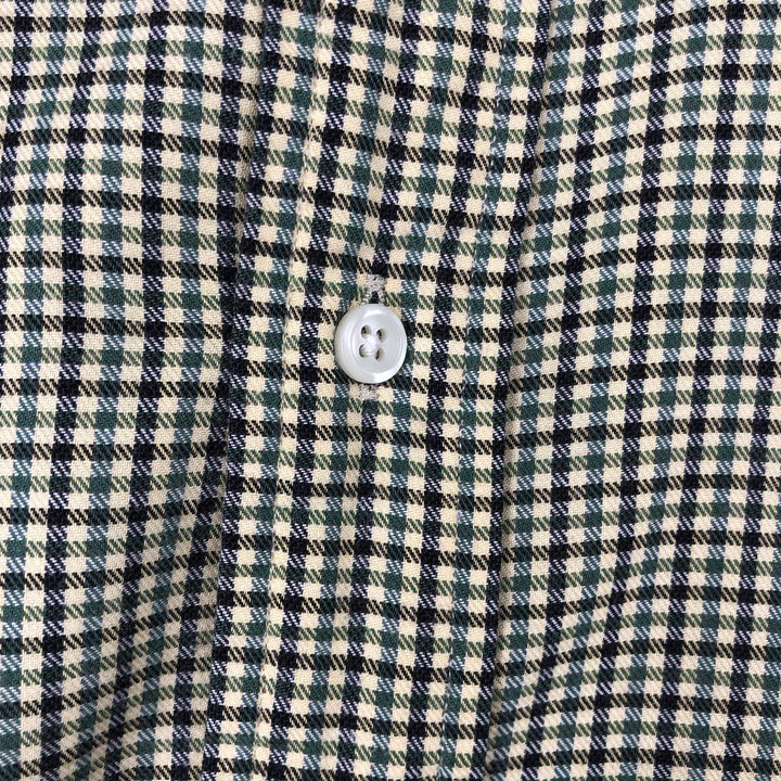 Ralph Lauren BLAIRE long sleeve button down check shirt, men's size L cotton lemon yellow Vintage Second Hand