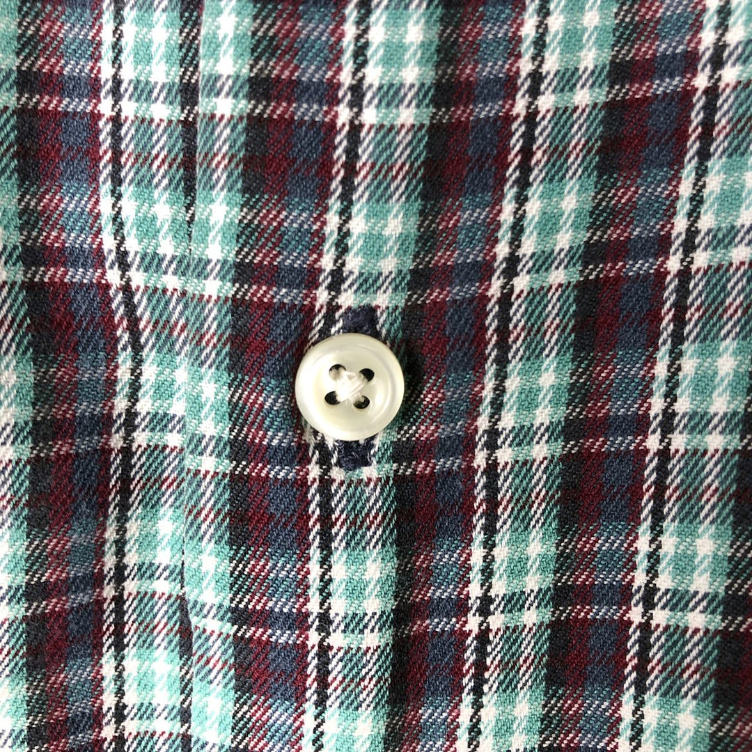 Ralph Lauren RALPH LAUREN SPORT Long-Sleeve Button-Down Check Shirt, Men's Size L (approx.) cotton Mint green Vintage Second Hand