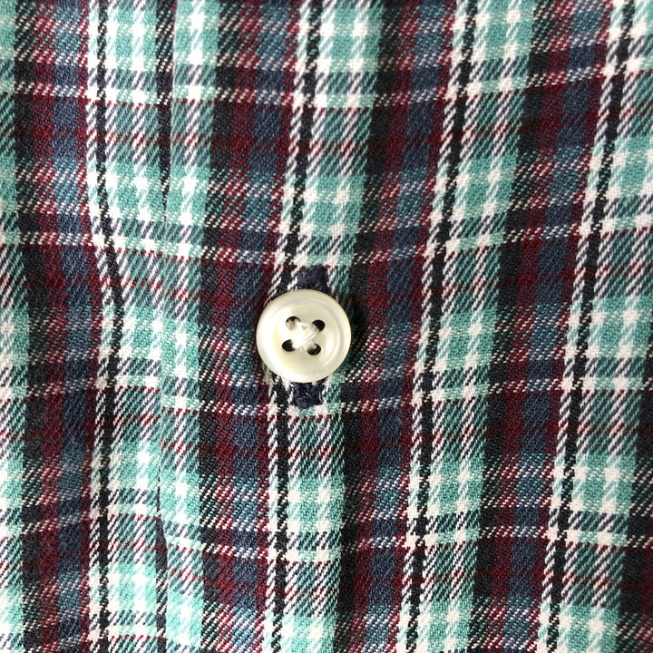 Ralph Lauren RALPH LAUREN SPORT Long-Sleeve Button-Down Check Shirt, Men's Size L (approx.) cotton Mint green Vintage Second Hand