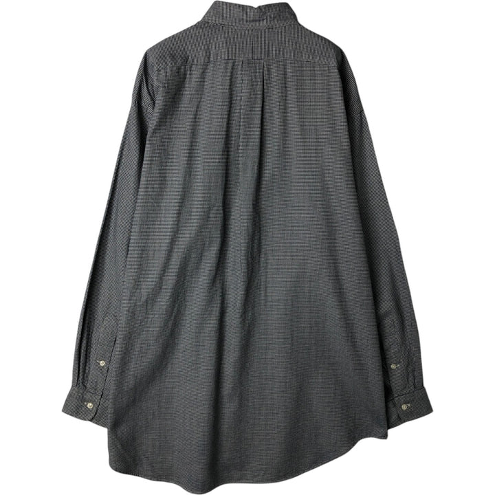 Ralph Lauren YARMOUTH Houndstooth Pattern Long Sleeve Button Down Shirt Men's XL cotton black type Vintage Second Hand