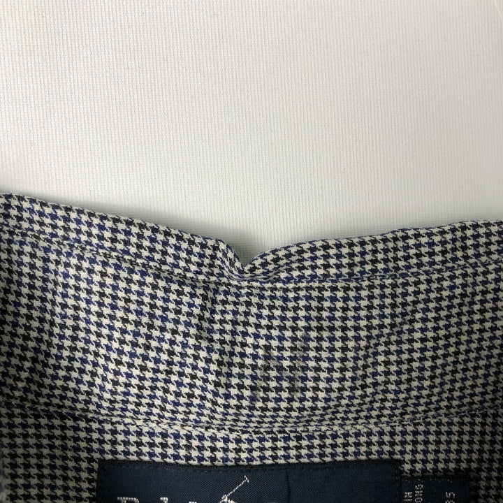 Ralph Lauren YARMOUTH Houndstooth Pattern Long Sleeve Button Down Shirt Men's XL cotton black type Vintage Second Hand