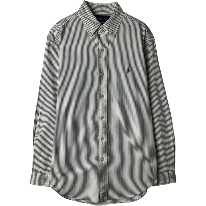 Ralph Lauren CLASSIC FIT Long-Sleeve Button-Down Striped Shirt, Men's Size S (approx.) cotton white type Vintage Second Hand