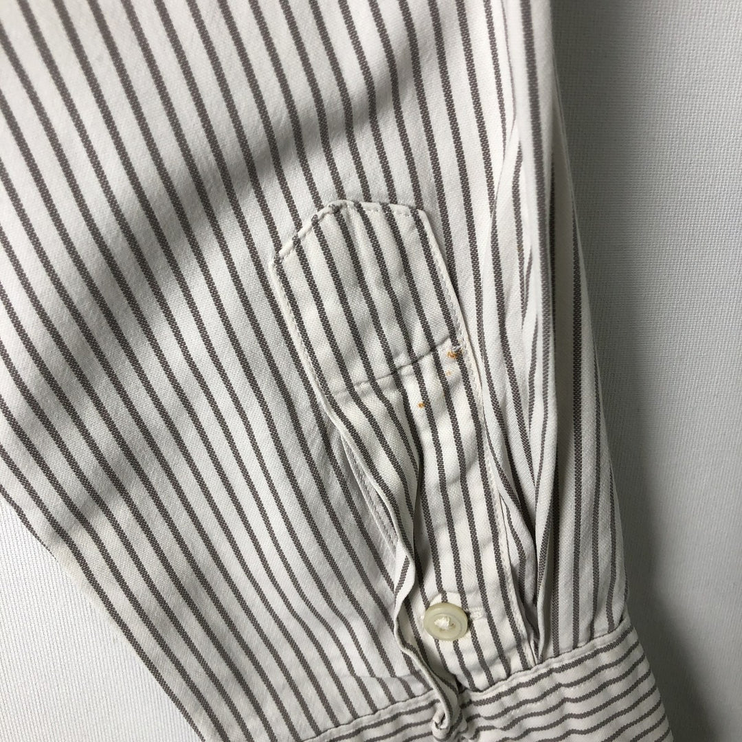 Ralph Lauren CLASSIC FIT Long-Sleeve Button-Down Striped Shirt, Men's Size S (approx.) cotton white type Vintage Second Hand