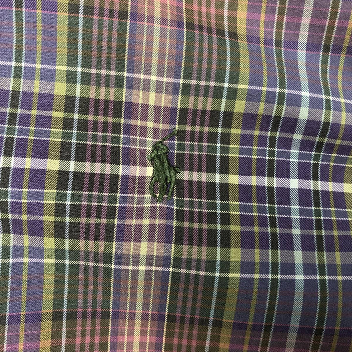 Ralph Lauren Classic Fit Long Sleeve Button Down Check Shirt Men's XL cotton purple type Vintage Second Hand