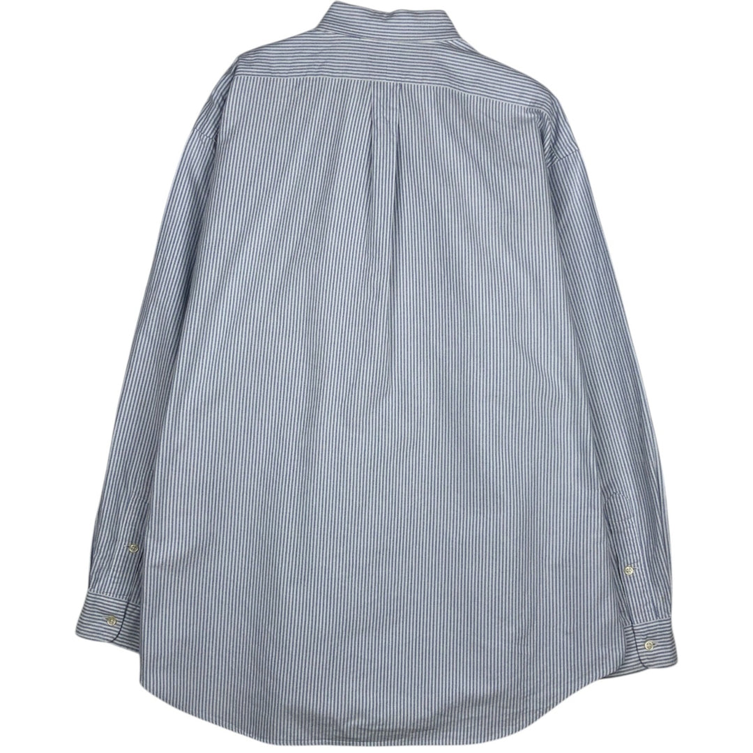 Ralph Lauren BLAKE long sleeve button-down striped shirt, men's size XL cotton blue type Vintage Second Hand