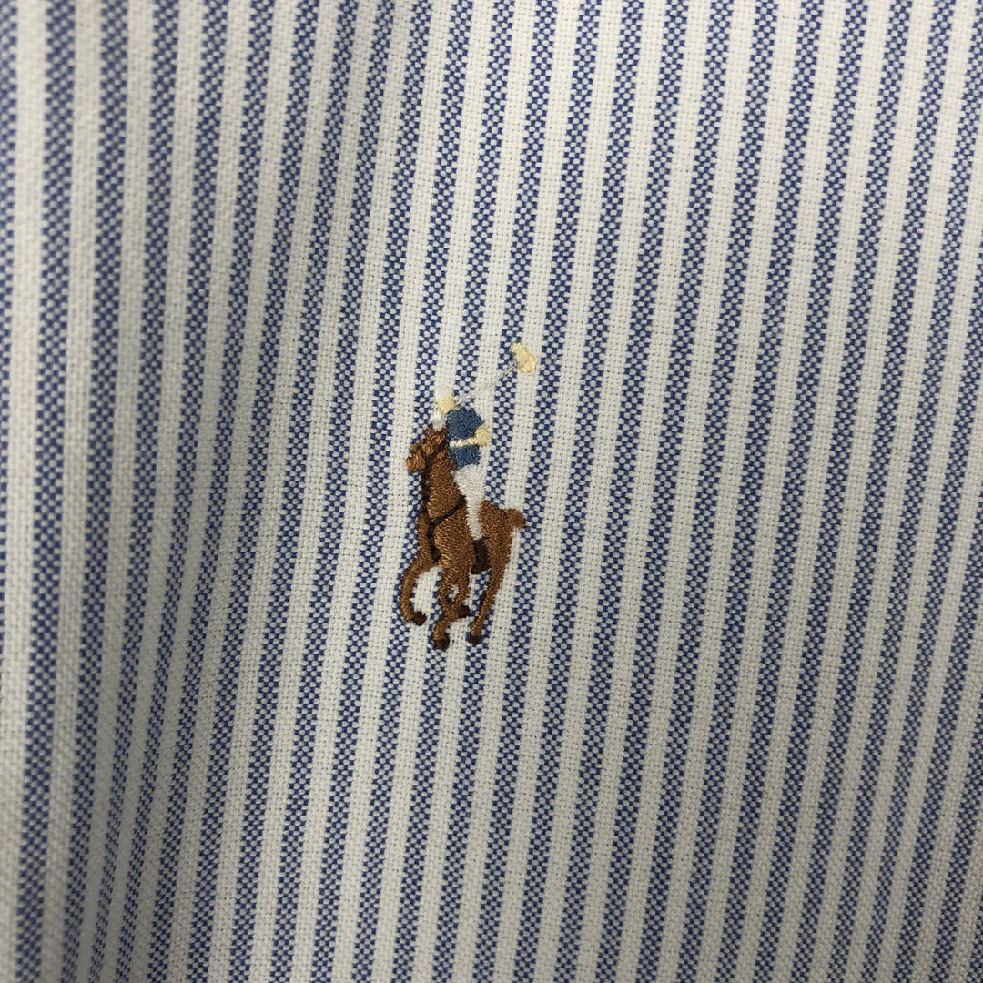 Ralph Lauren BLAKE long sleeve button-down striped shirt, men's size XL cotton blue type Vintage Second Hand