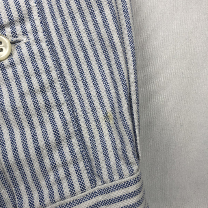 Ralph Lauren BLAKE long sleeve button-down striped shirt, men's size XL cotton blue type Vintage Second Hand