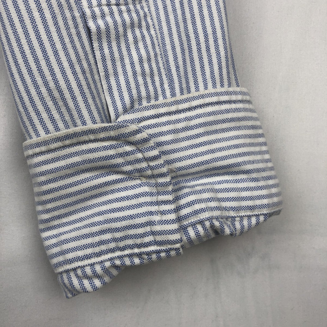 Ralph Lauren BLAKE long sleeve button-down striped shirt, men's size XL cotton blue type Vintage Second Hand